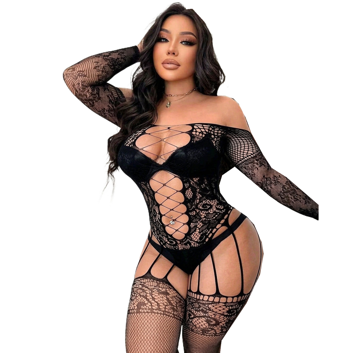 Fishnet Stocking Women - Balık ağı desenli, tüm vücudu kaplayan
